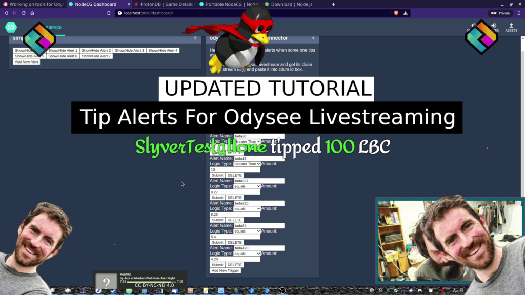 Updated Tutorial | Tip Alerts for Odysee Livestreaming | Linux and Windows